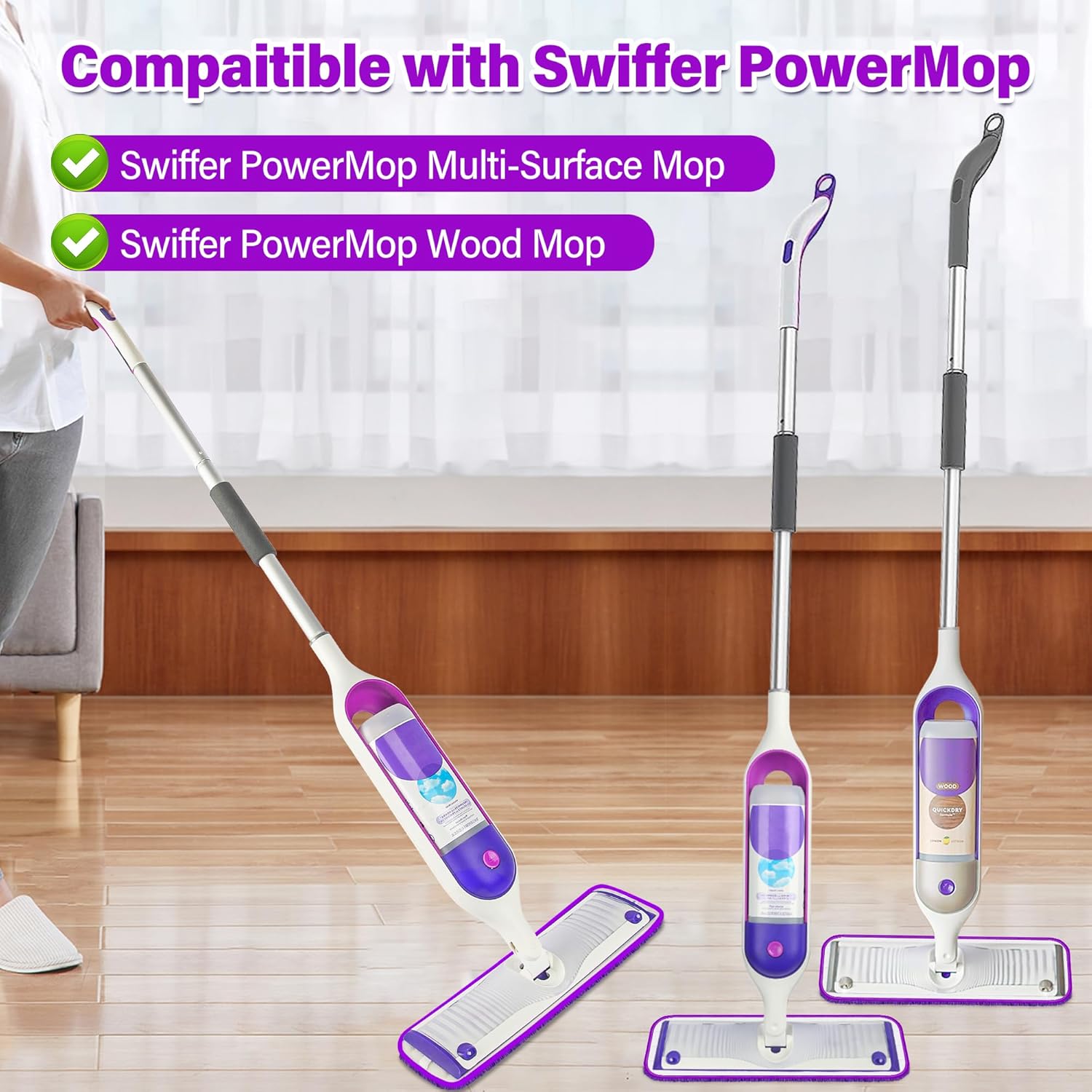 20 Pack Reusable Mop Pads for Swiffer PowerMop