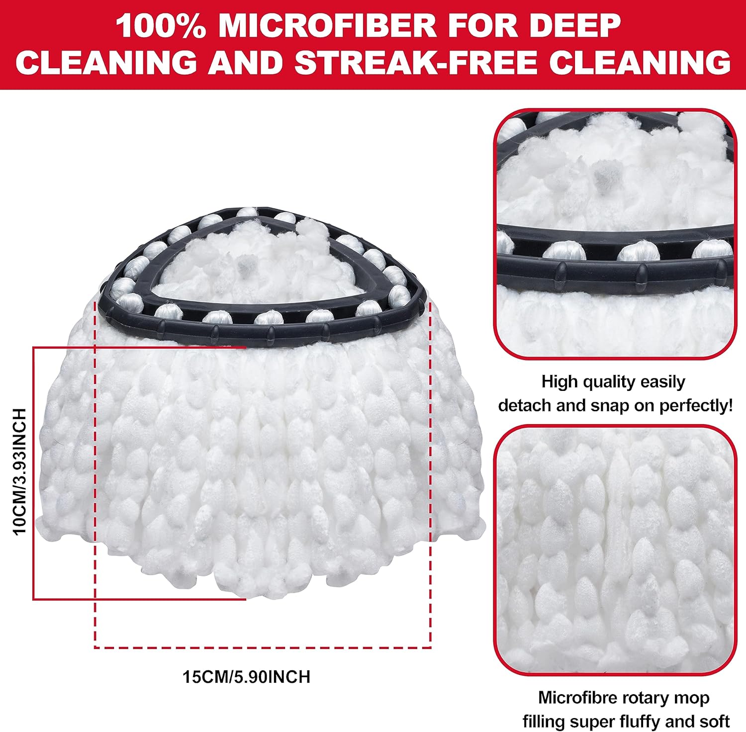 BRENSTEN Spin Mop Refill 4-Pack for O-Cedar Easy Wring 1