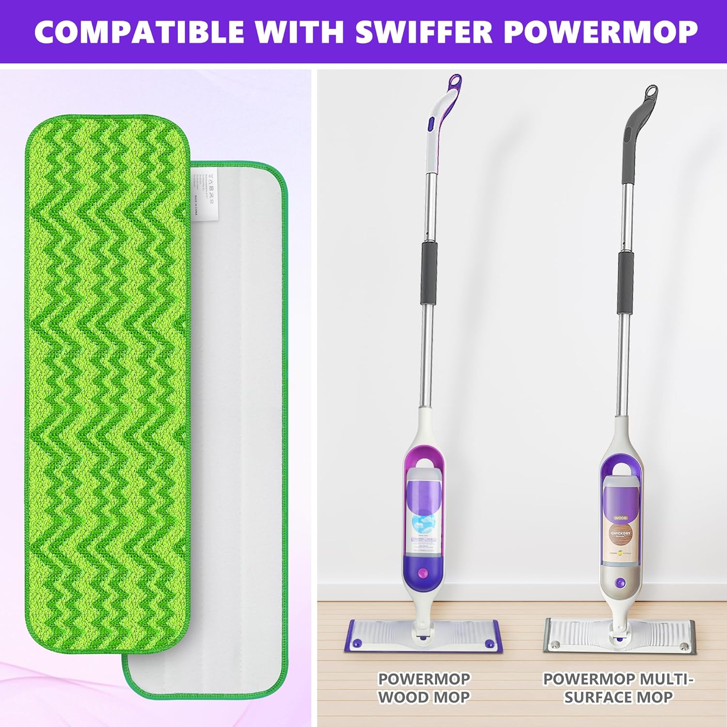 ENSPOWAY Reusable Mop Pads - 6 Pack for Swiffer PowerMop 13 14 15