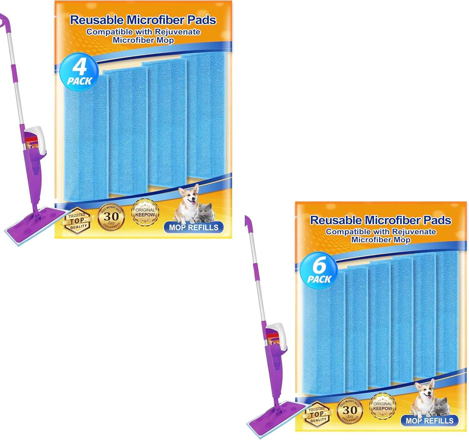 iKEEPOW 46 Pack Reusable Microfiber Mop Pads 1