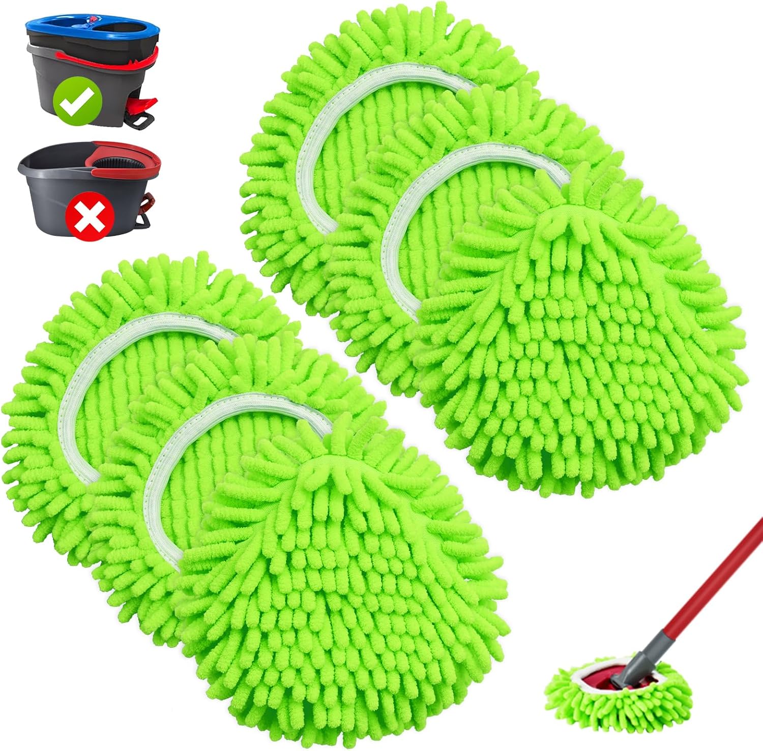 DLAIMI 6-Pack Spin Mop Head Replacement for RinseClean 2 System