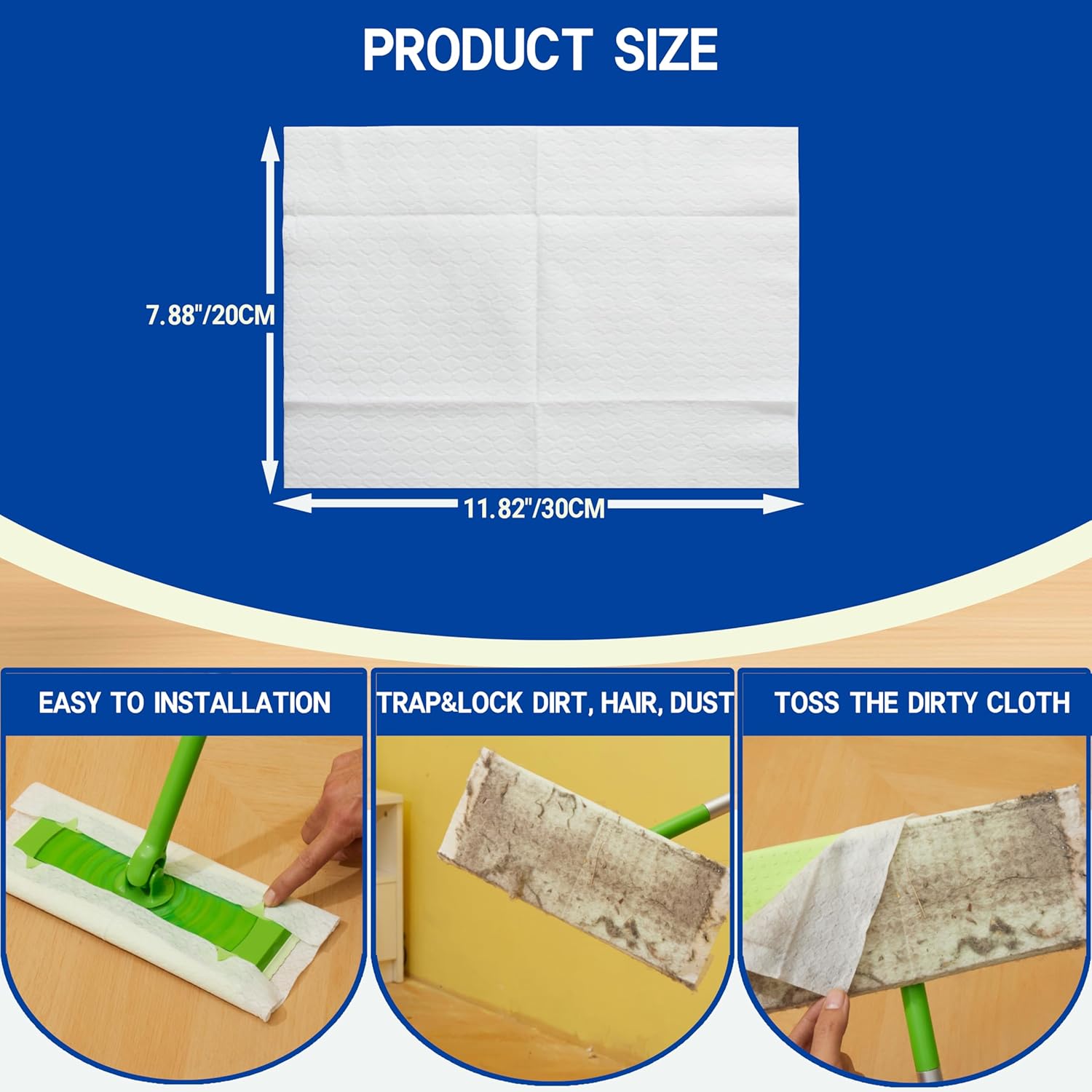 Peachicha Dry Sweeping Cloths Refills 80 Count Pack