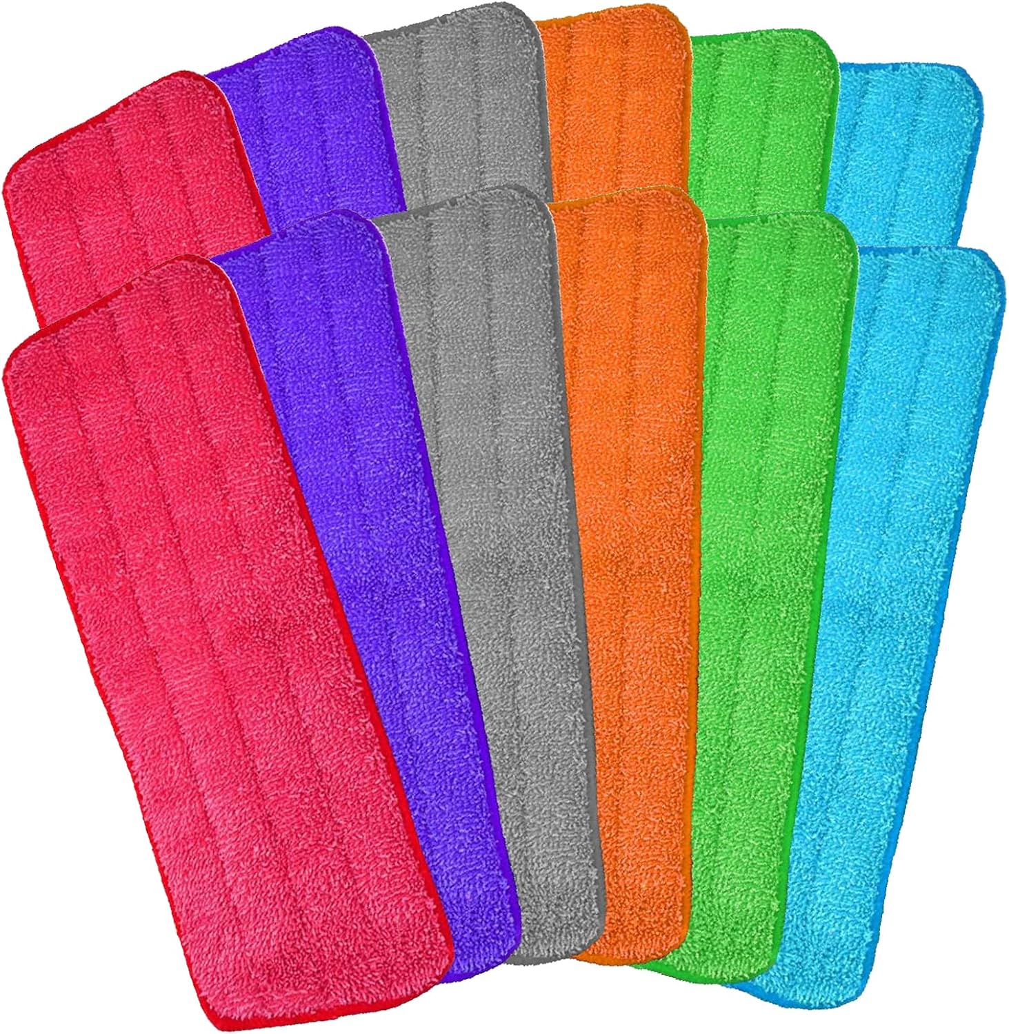 Microfiber Mop Pads 185 x 63 Inch Reusable Set of 12