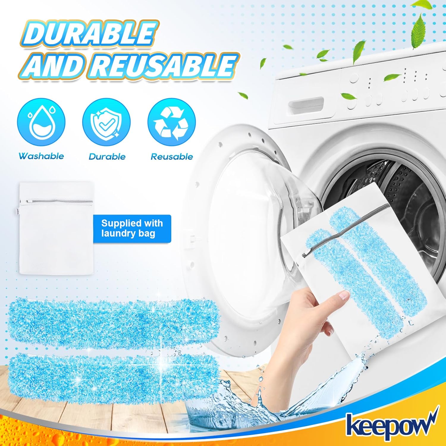 KEEPOW 14 Inch Microfiber Window Scrubber Refill 1