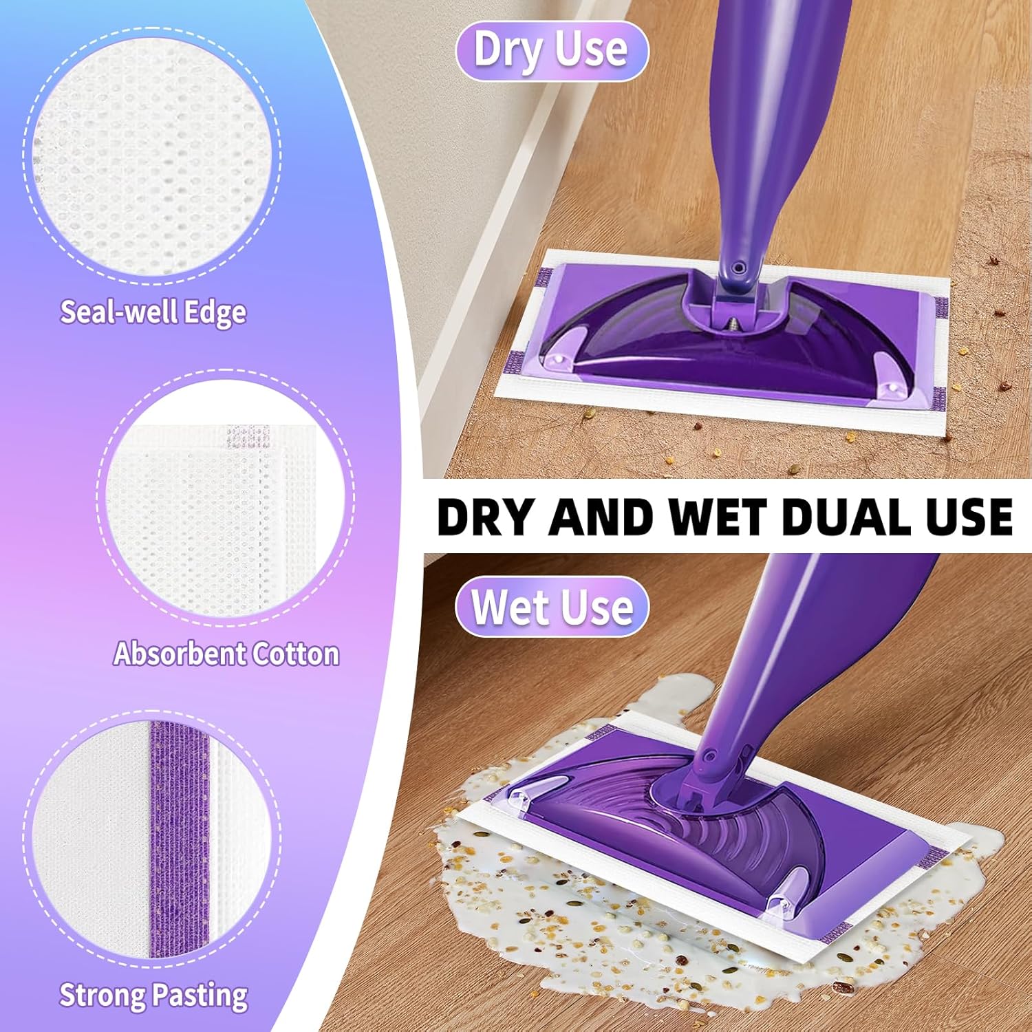 Hofosi 40 Count Wet Jet Mop Pad Refills