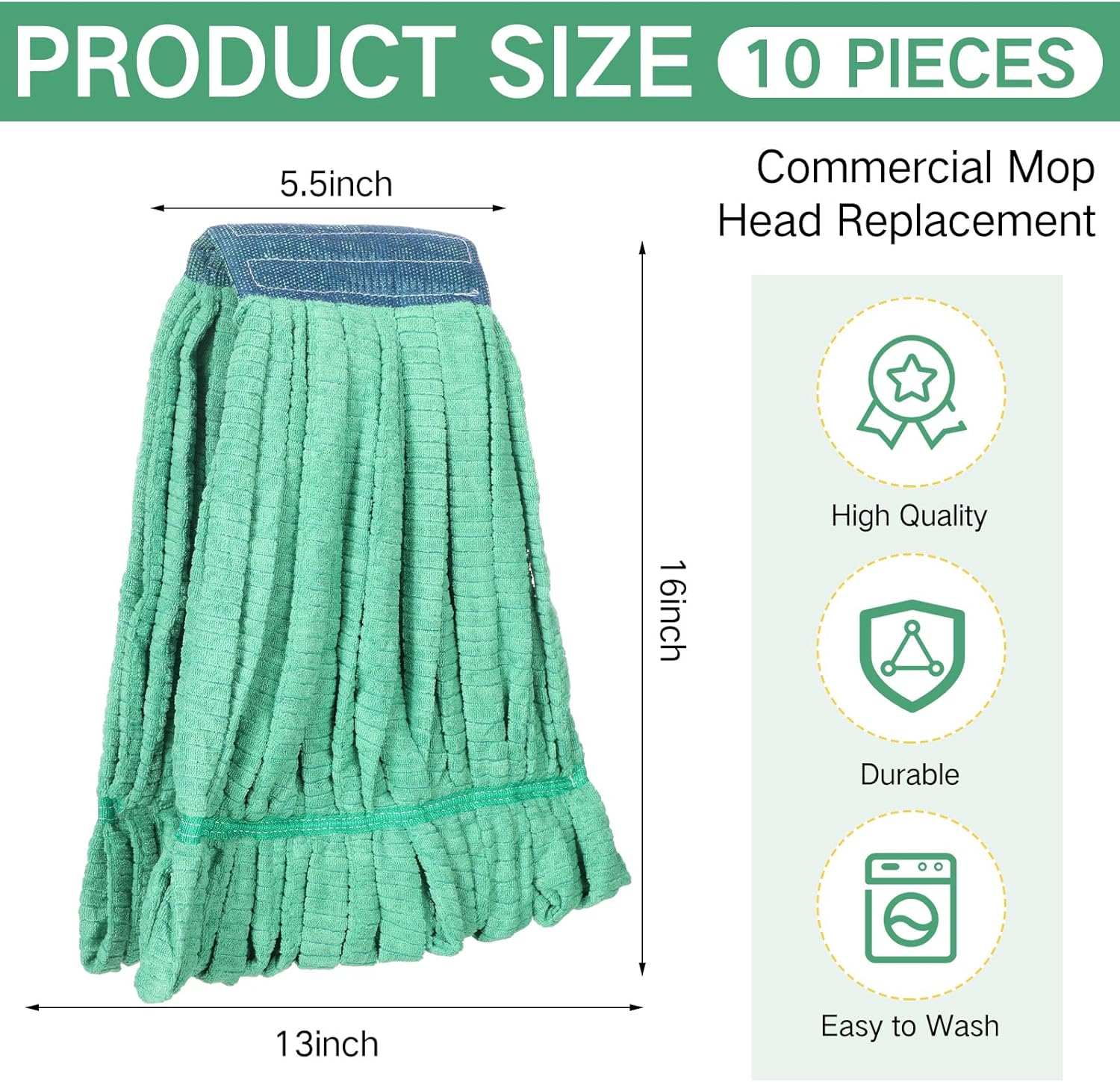 Lallisa 10 Pcs Microfiber Mop Head Refill
