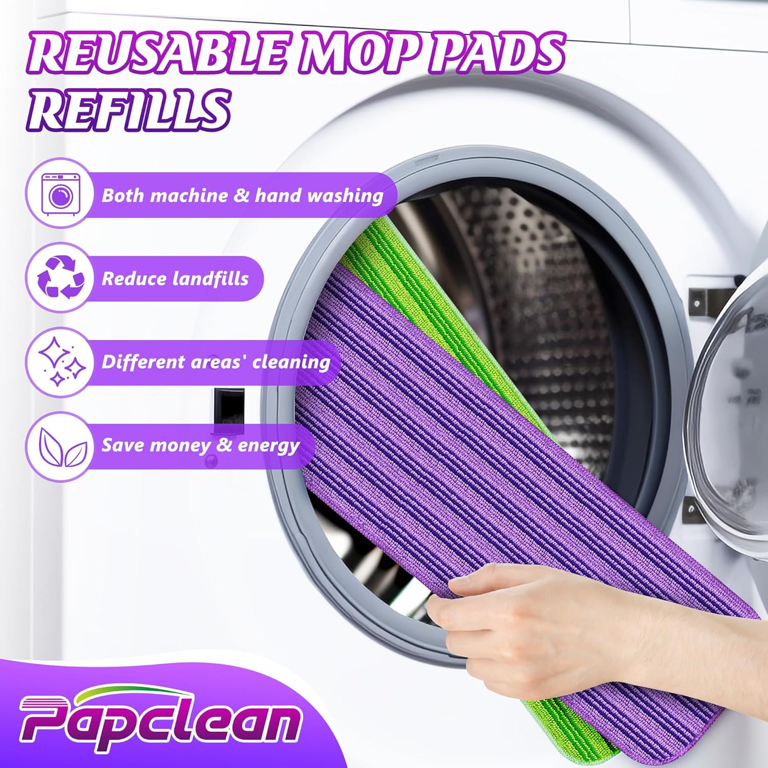 9 Pack Reusable PowerMop Pads for Swiffer Compatible