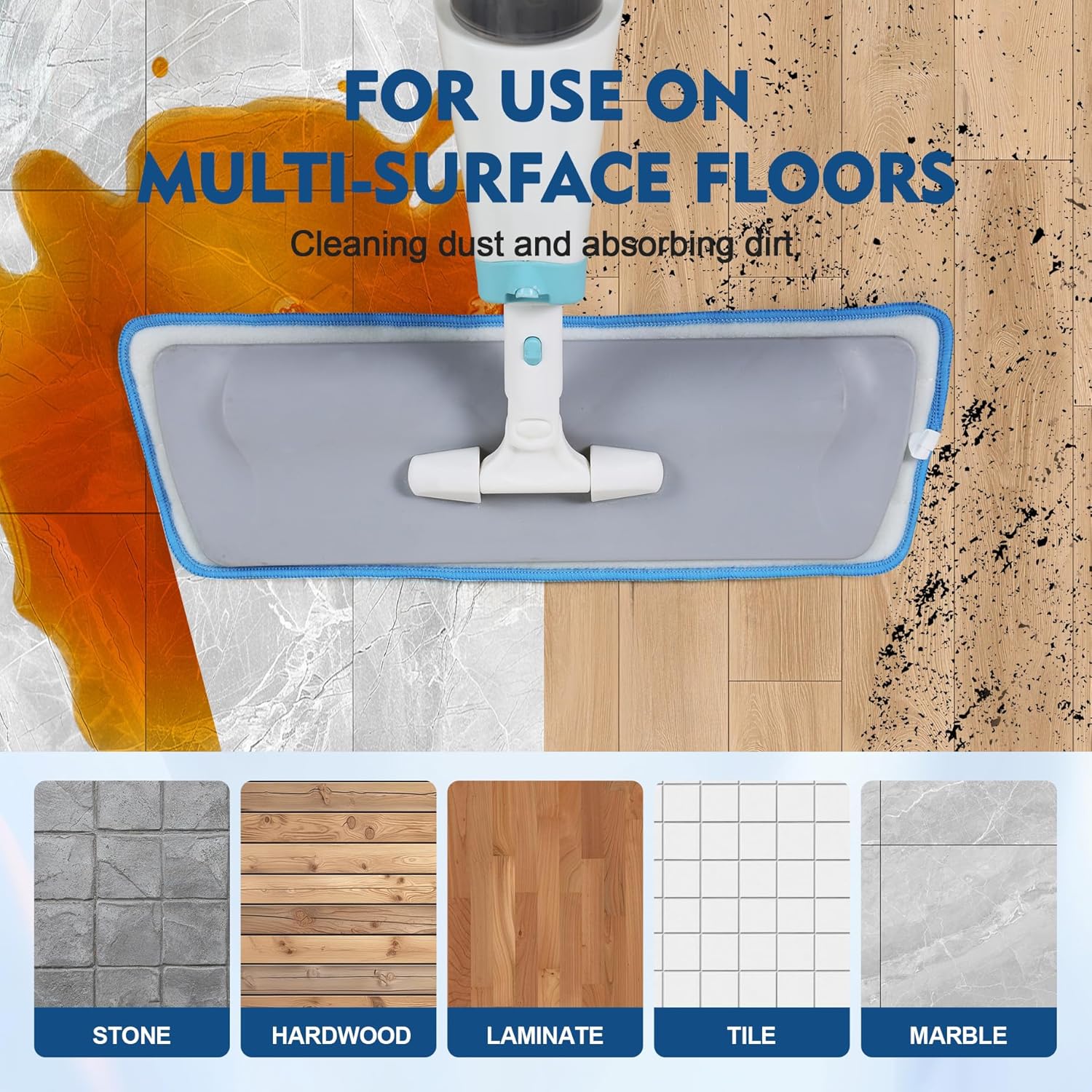 3 Pack Microfiber Mop Pads Refills - Reusable Cleaning Pads for All Spray Mops