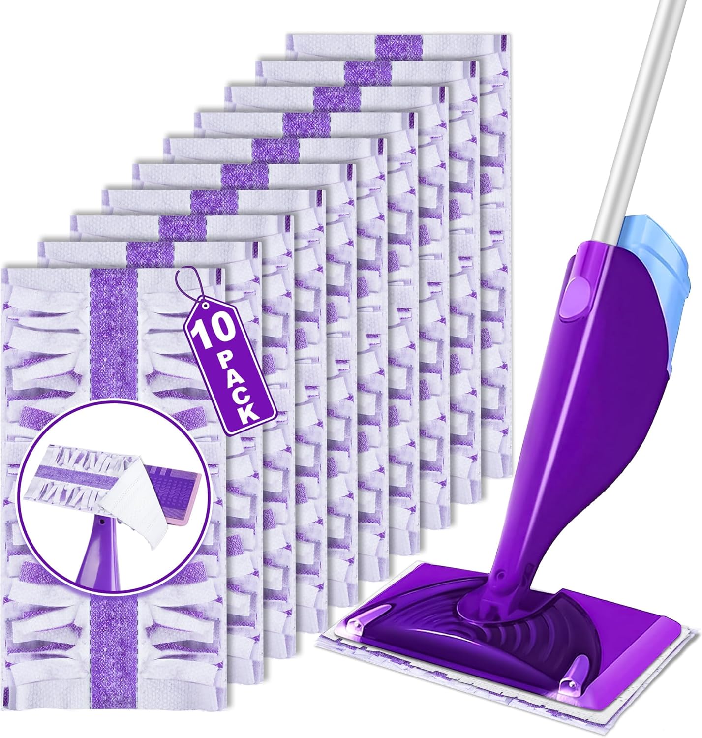 FORSPEEDER 10 Count Mopping Pads for Swiffer WetJet