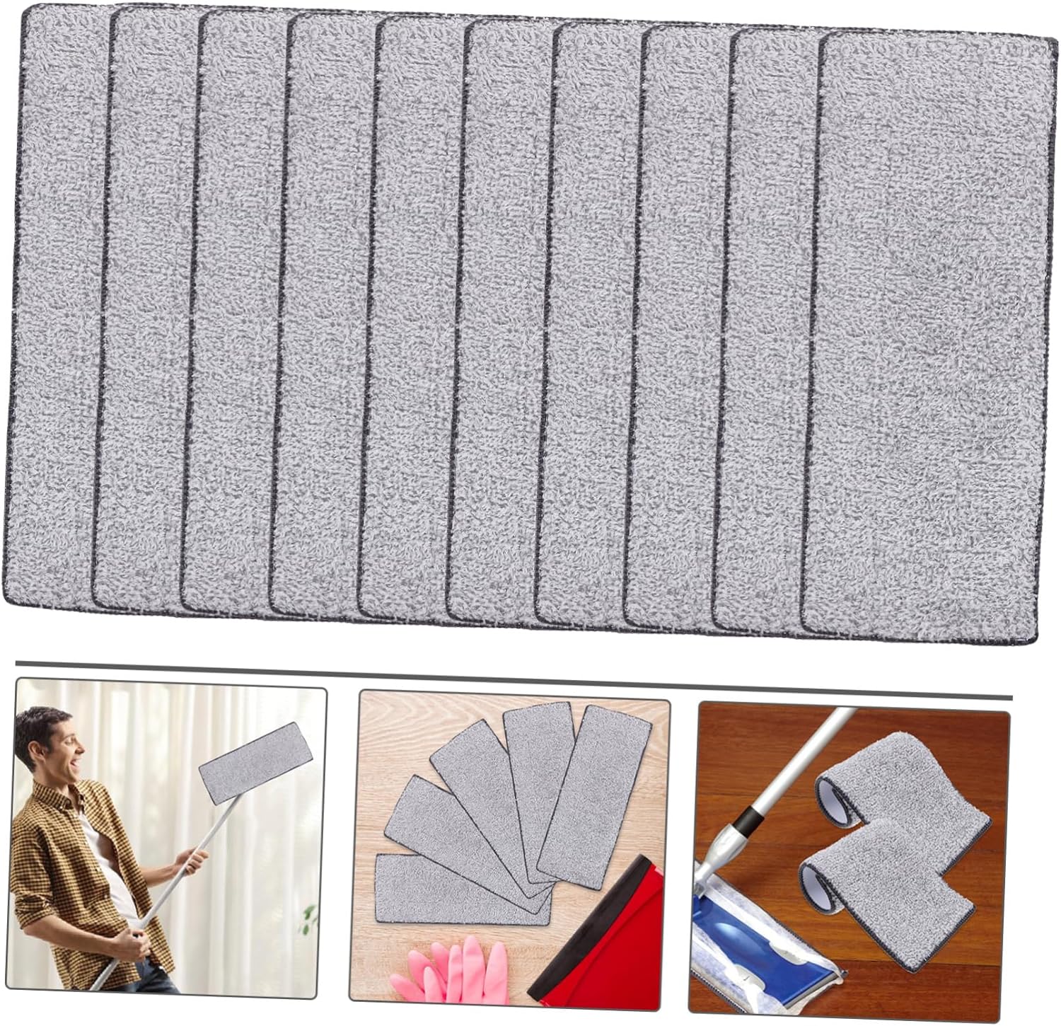 10pcs Microfiber Mop Pads for Hardwood Tile and Laminate Floors