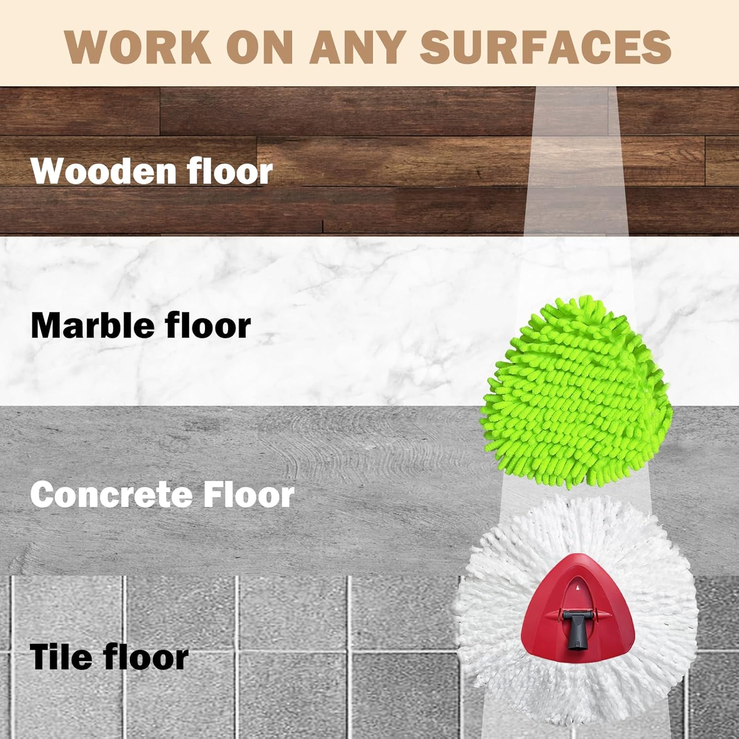 SureOBliss 5PCS Spin Mop Replacement Heads for Ocedar