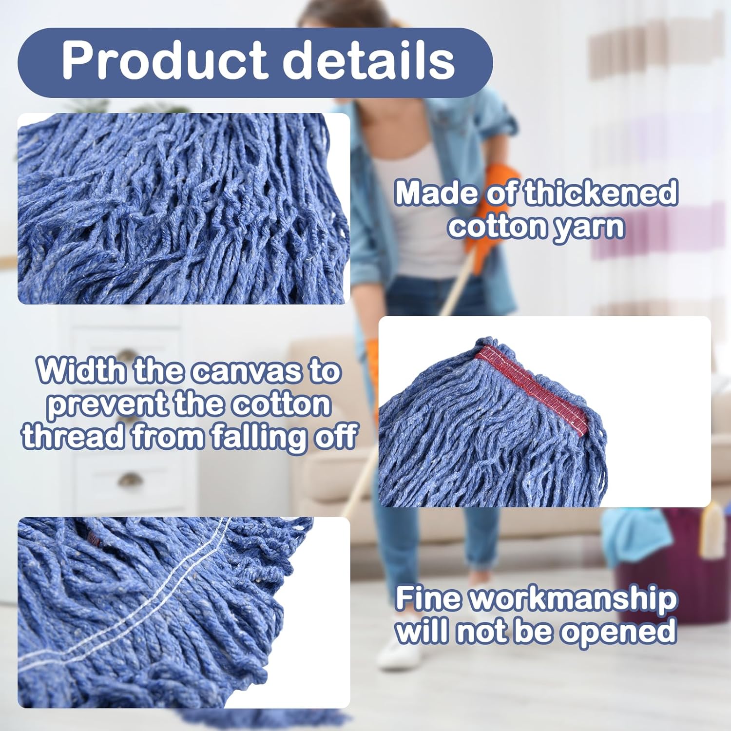 Primero Basics Loop-End Mop Head Replacement 6 Pack