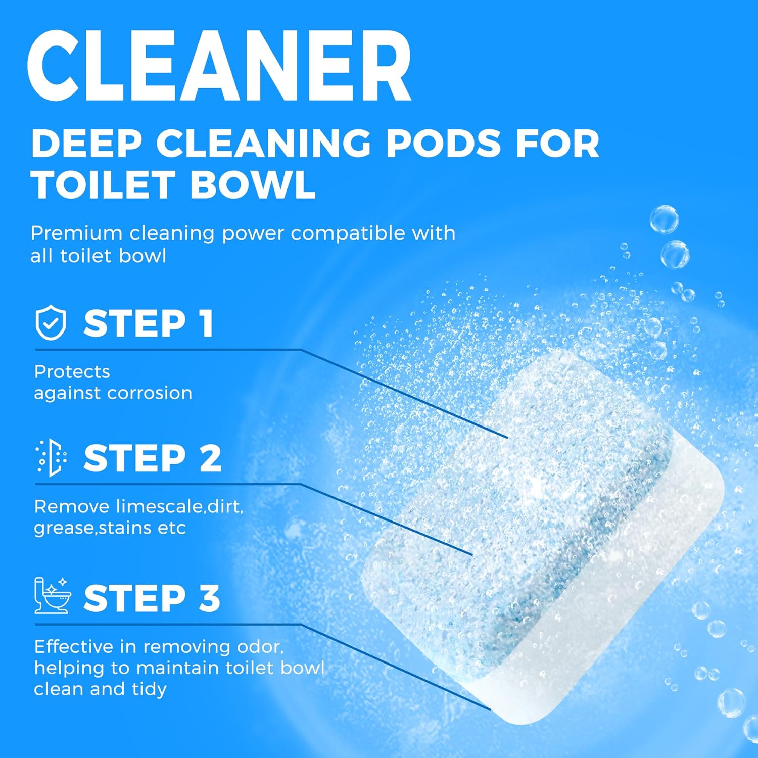 30 Tabs Toilet Bowl Cleaner Tablets for All Toilets