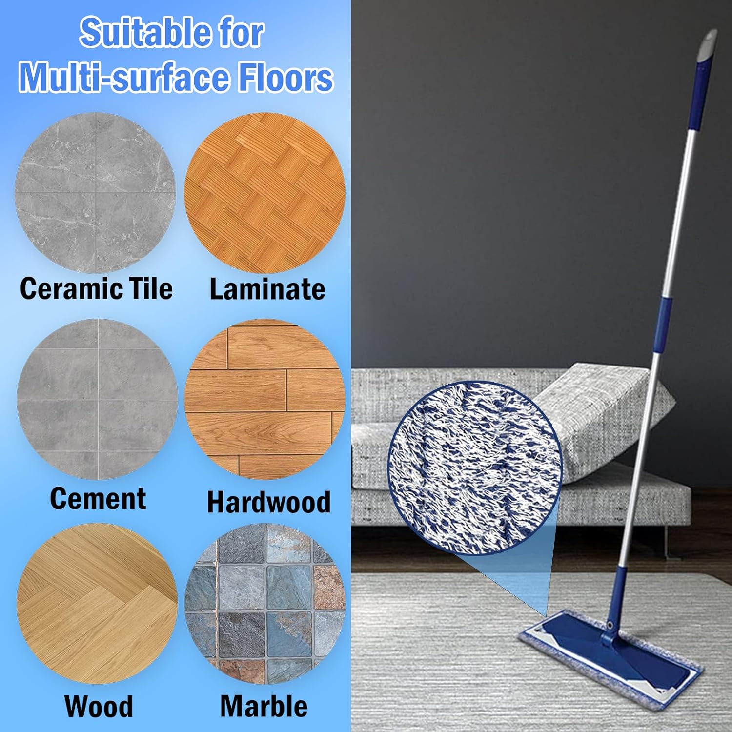 ZIONYA 4 Pack Microfiber Dust Pads for Bona Mops