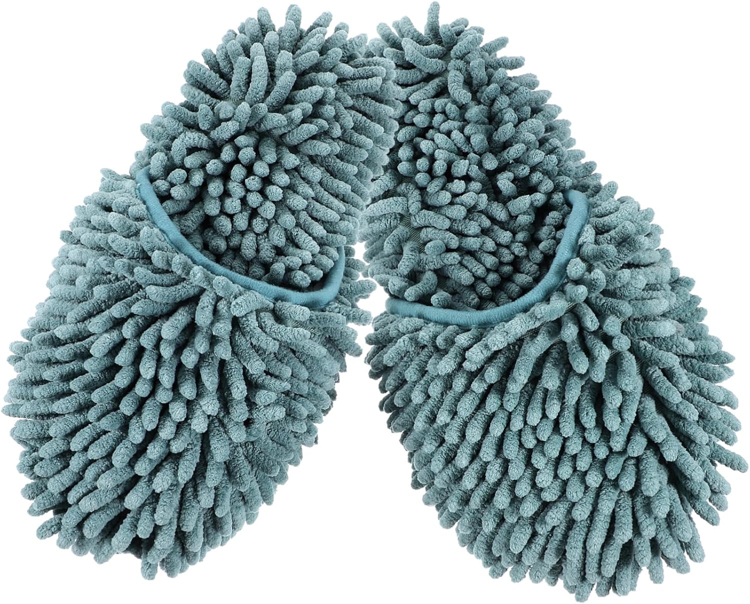 1 Pair Fluffy Mop Slippers for Women Reusable Skid-Resistant Cleaning Shoes