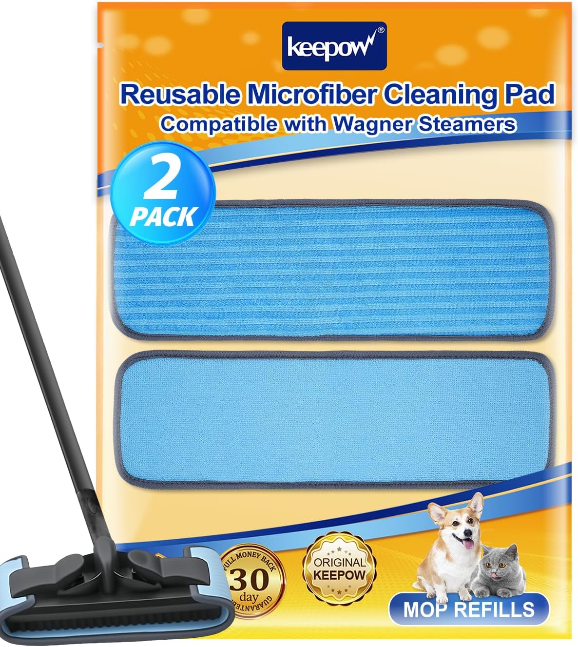 KEEPOW Reusable Microfiber Mop Pads 2 Pack for Wagner 905e 915e 925e