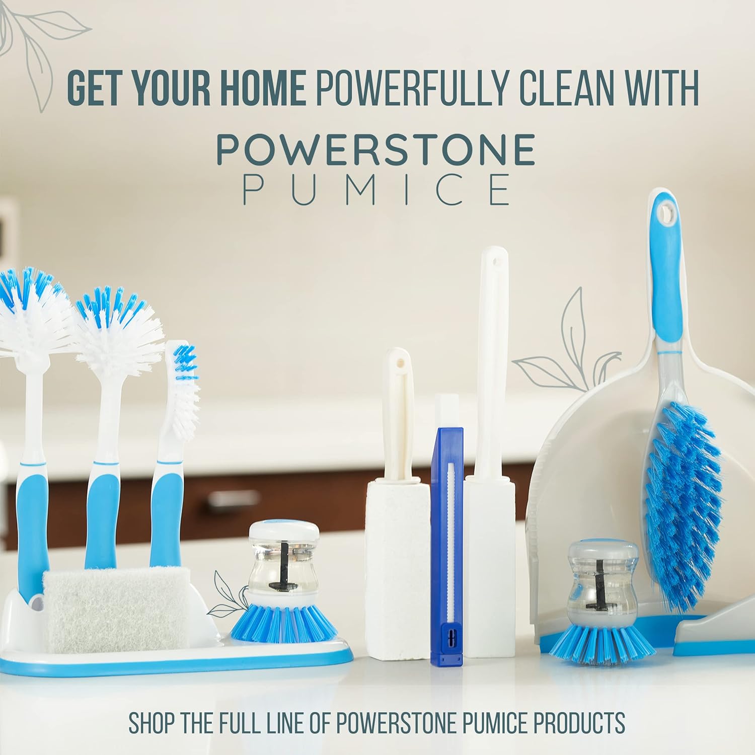 Powerstone Pumice Stone Toilet Cleaner with Long Handle - 4 Pack