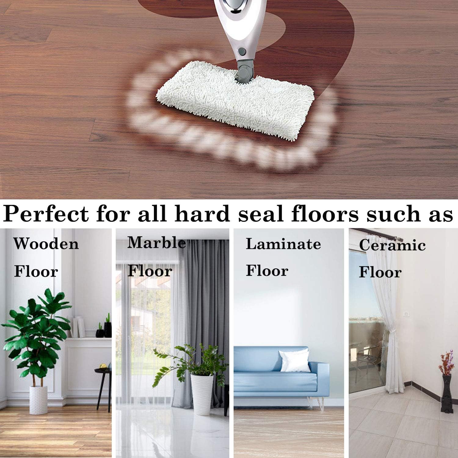 FFsign 6 Pack Washable Microfiber Steam Mop Pads for Shark Steam Mop