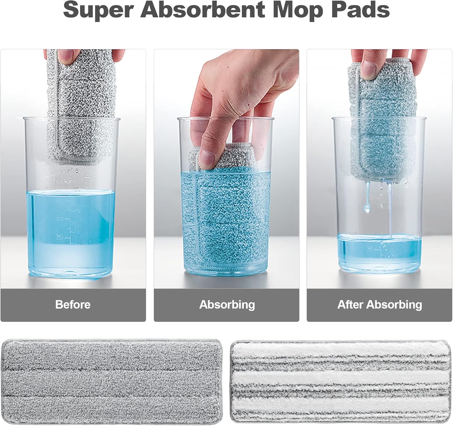 JOYMOOP 13 Inch Microfiber Mop Pad Refill - Grey