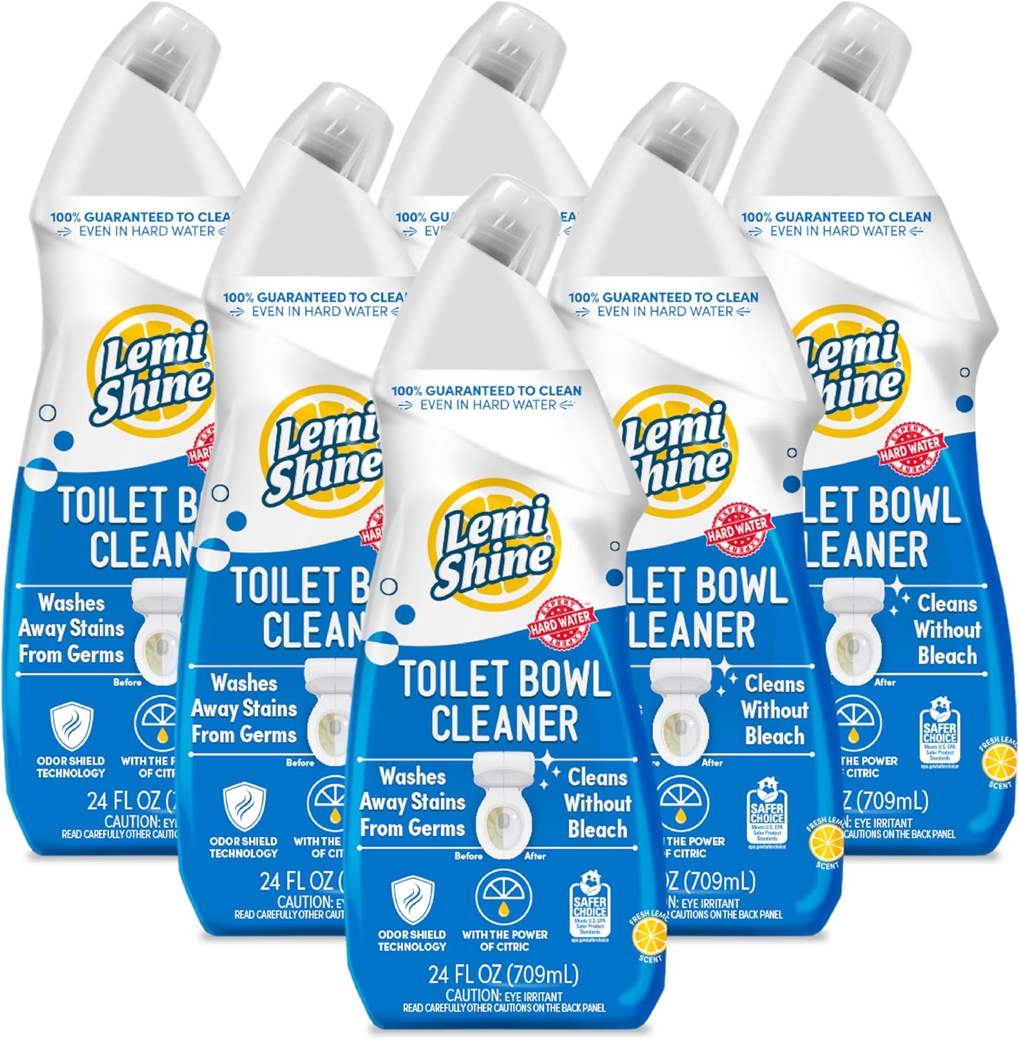 Lemi Shine Toilet Cleaner 24 oz 6 Pack Bleach-Free