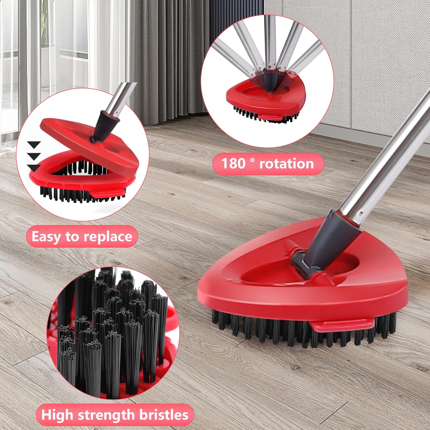 BOCA STORY Chenille Mop Head Replacements 4Pcs 2 Brush Heads 2 Base Set