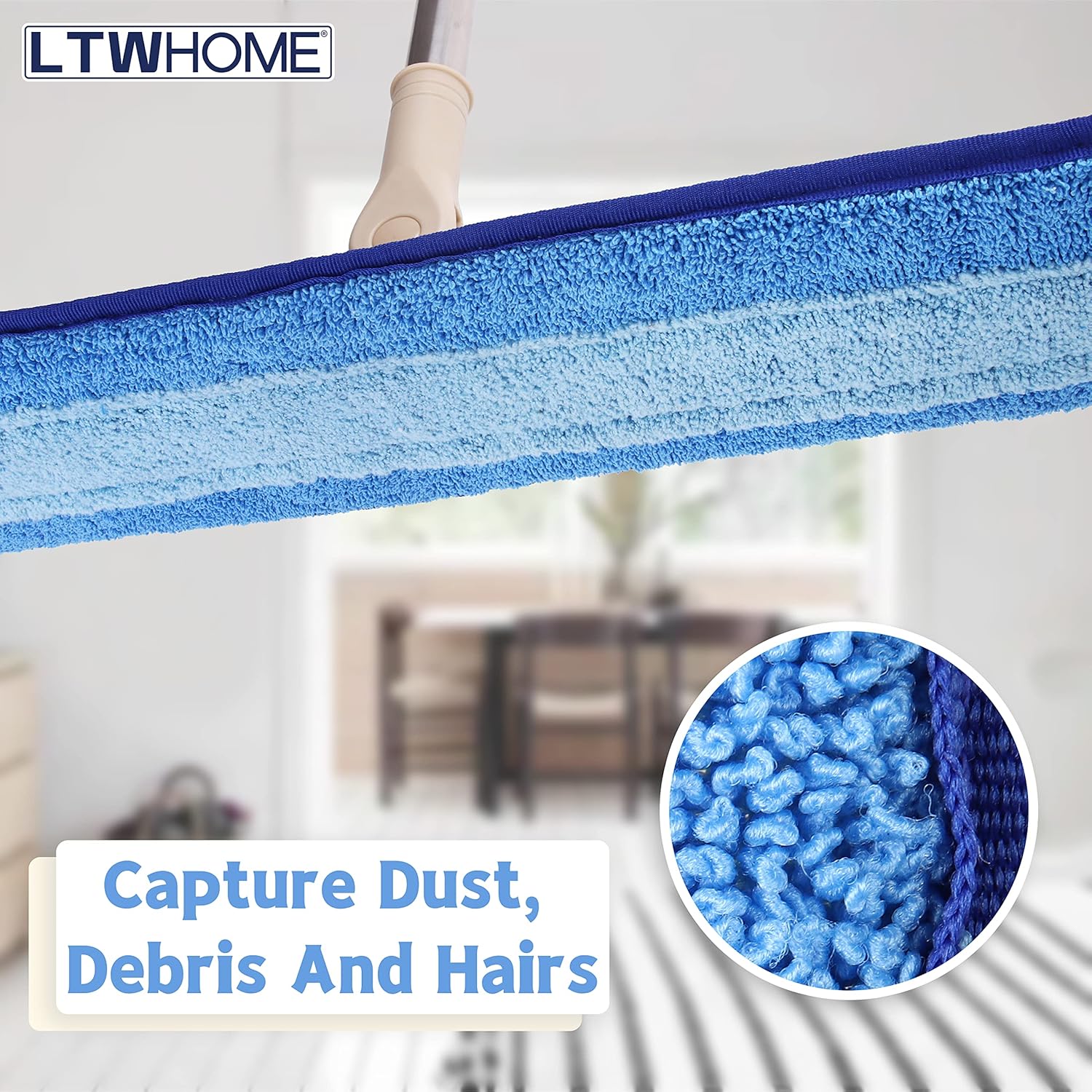 LTWHOME 24 Inch Microfiber Mop Refill Pads Pack of 6