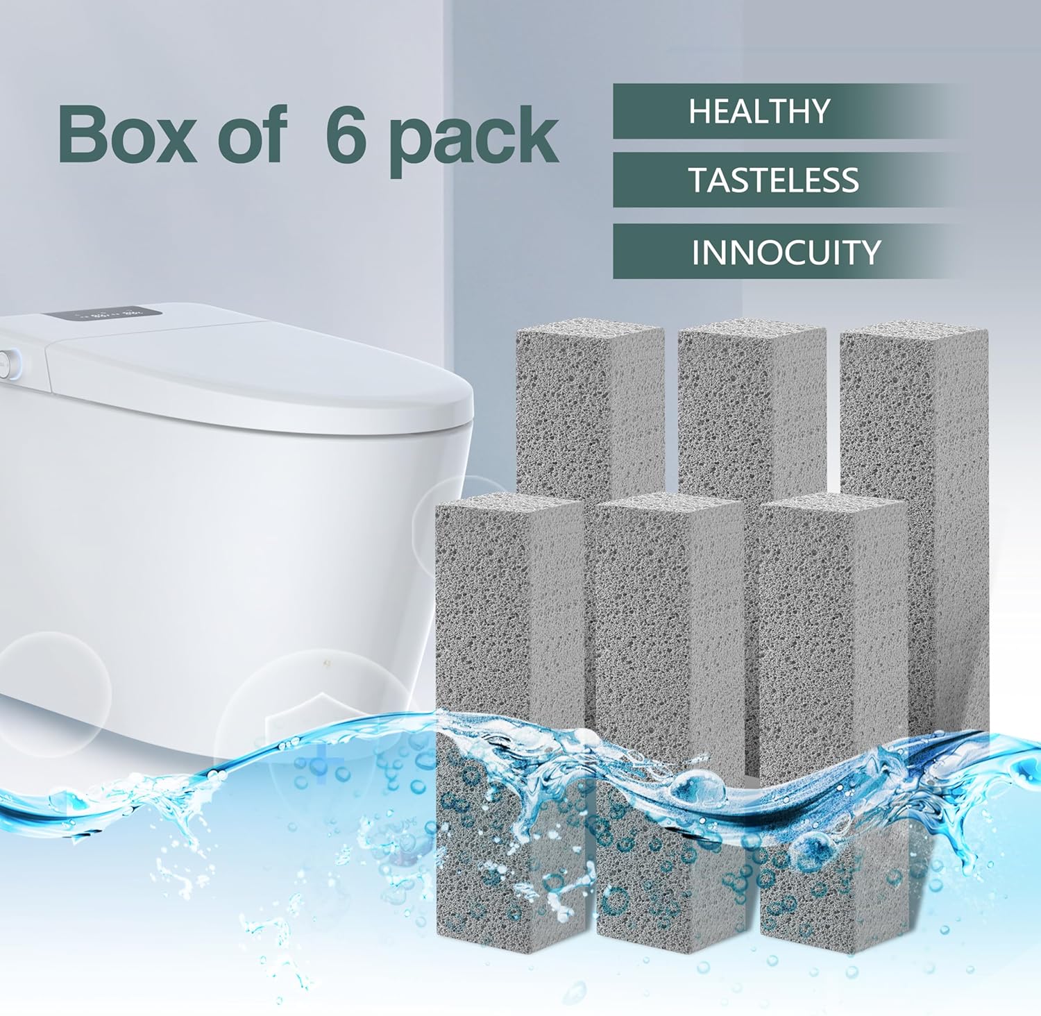 Melfluo 6 Pack Pumice Stones Toilet Cleaner