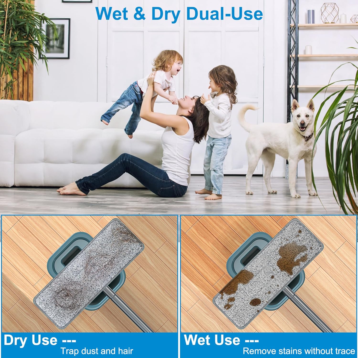 Aifacay 13 Inch Reusable Microfiber Mop Pad Refills - 6 Pack