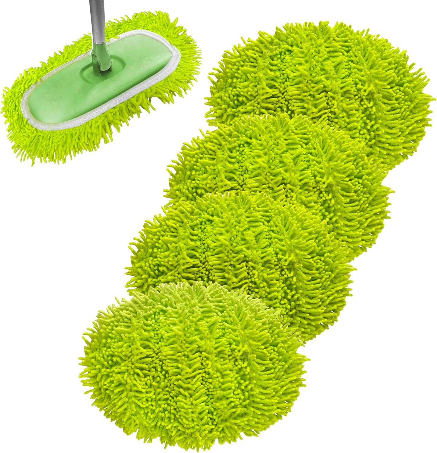 Reusable Microfiber Mop Pads 4 Pack Green 1