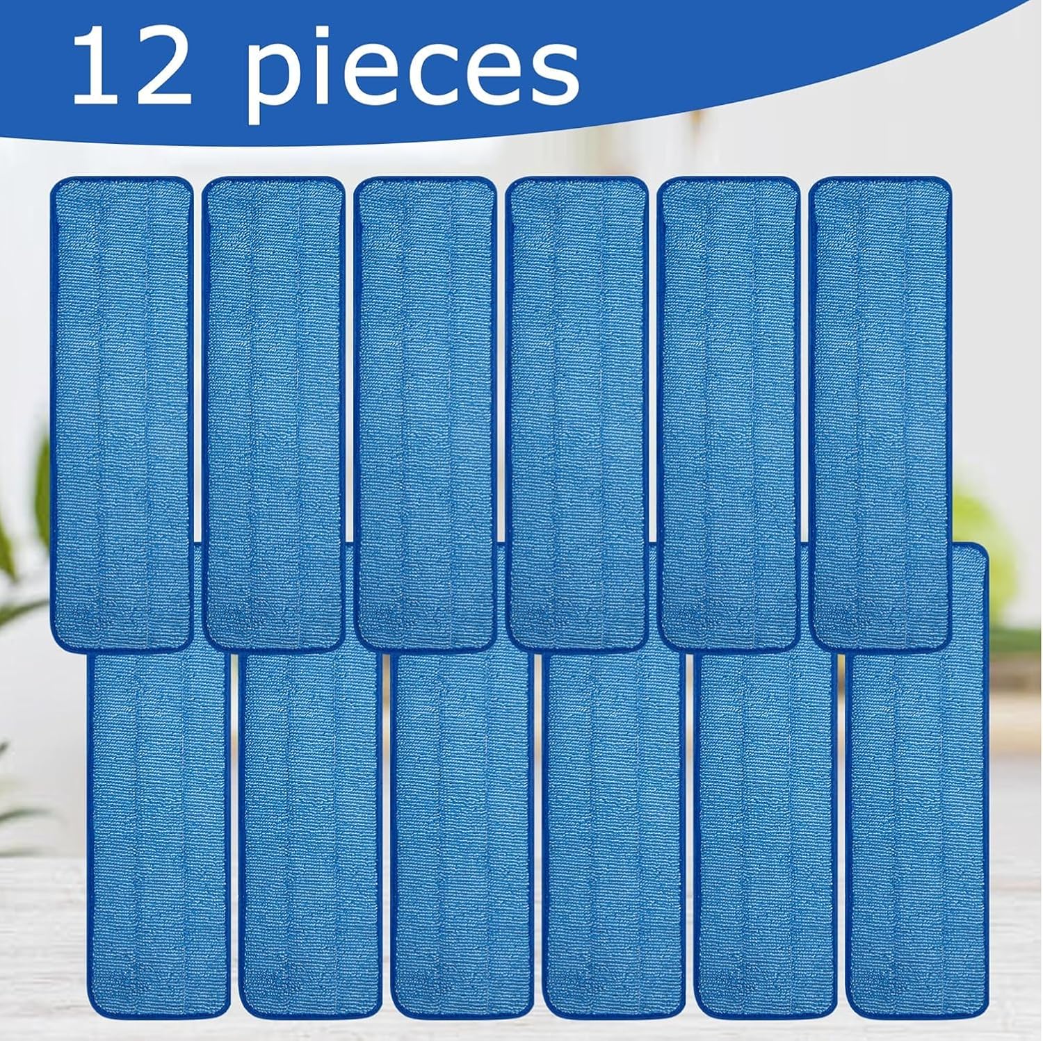 12 Pack Microfiber Mop Pads for 16-18 Inch Frames