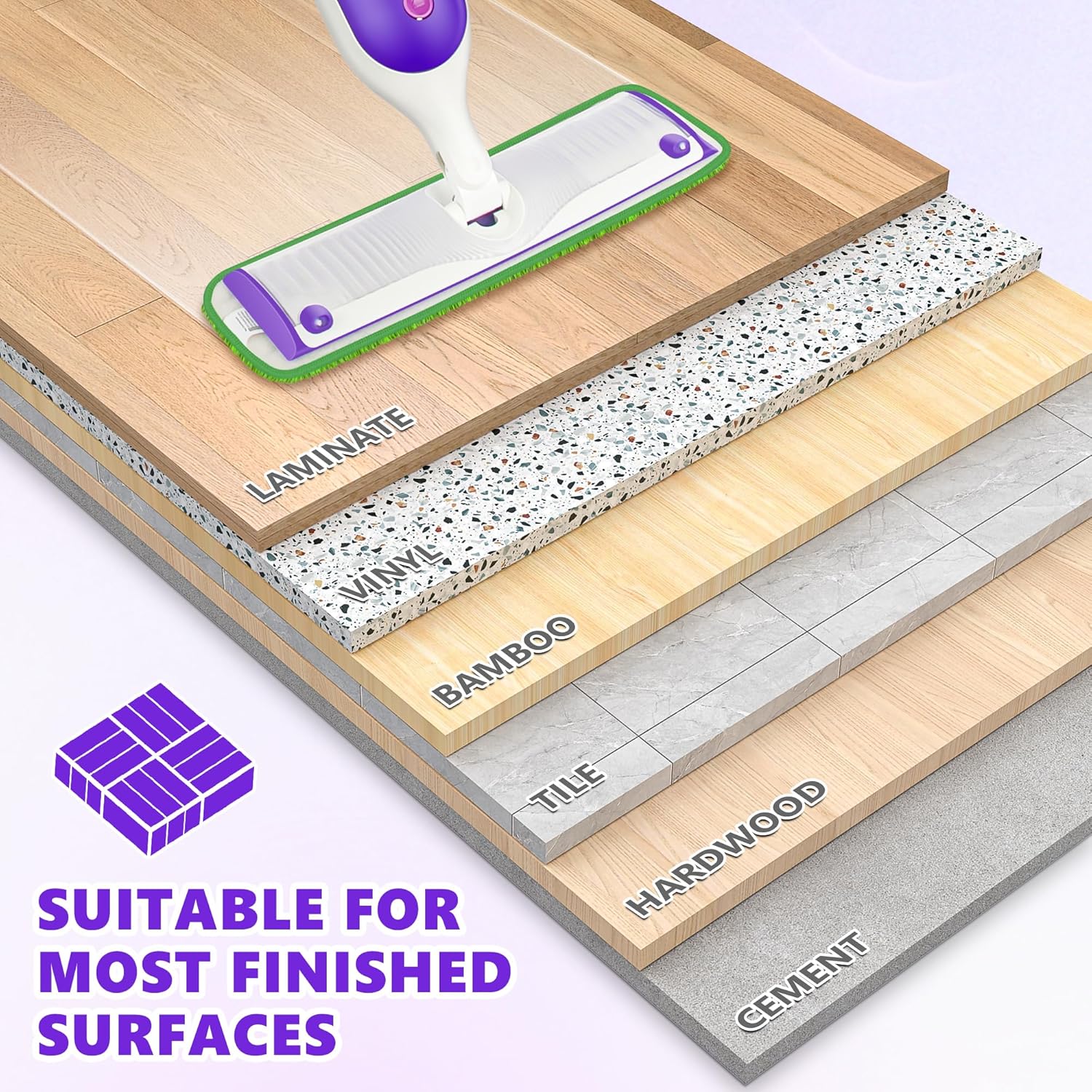 ENSPOWAY Reusable Mop Pads - 6 Pack for Swiffer PowerMop 13 14 15