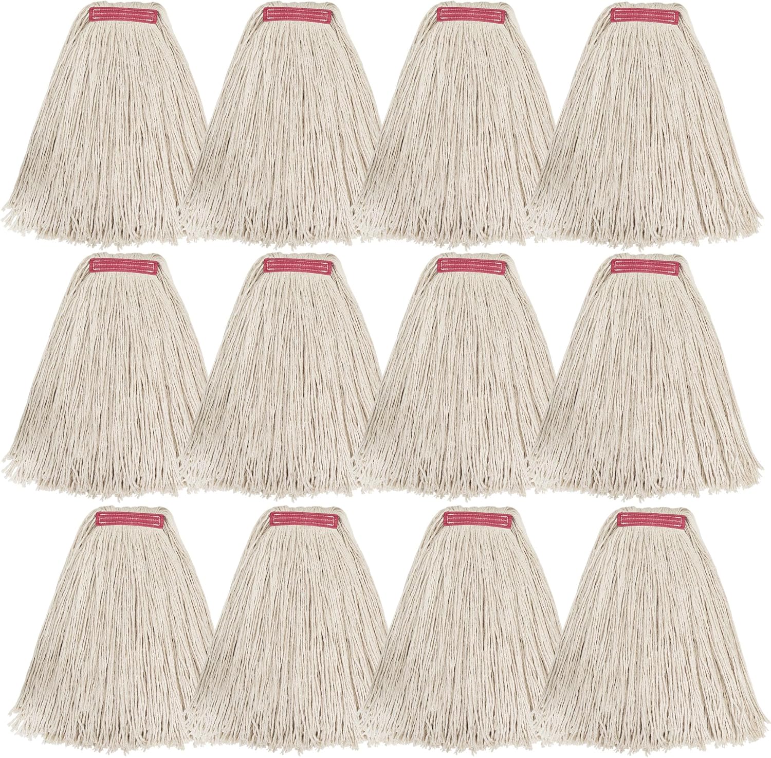 Matthew 20oz Heavy Duty Cotton Mop Refill 12 Pack Universal Mop Head Replacement