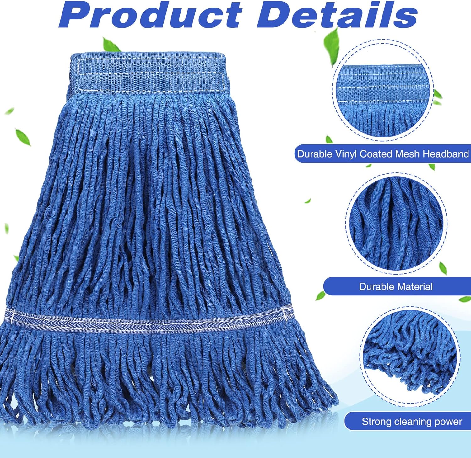 16 Pack Heavy Duty Mop Head Replacements