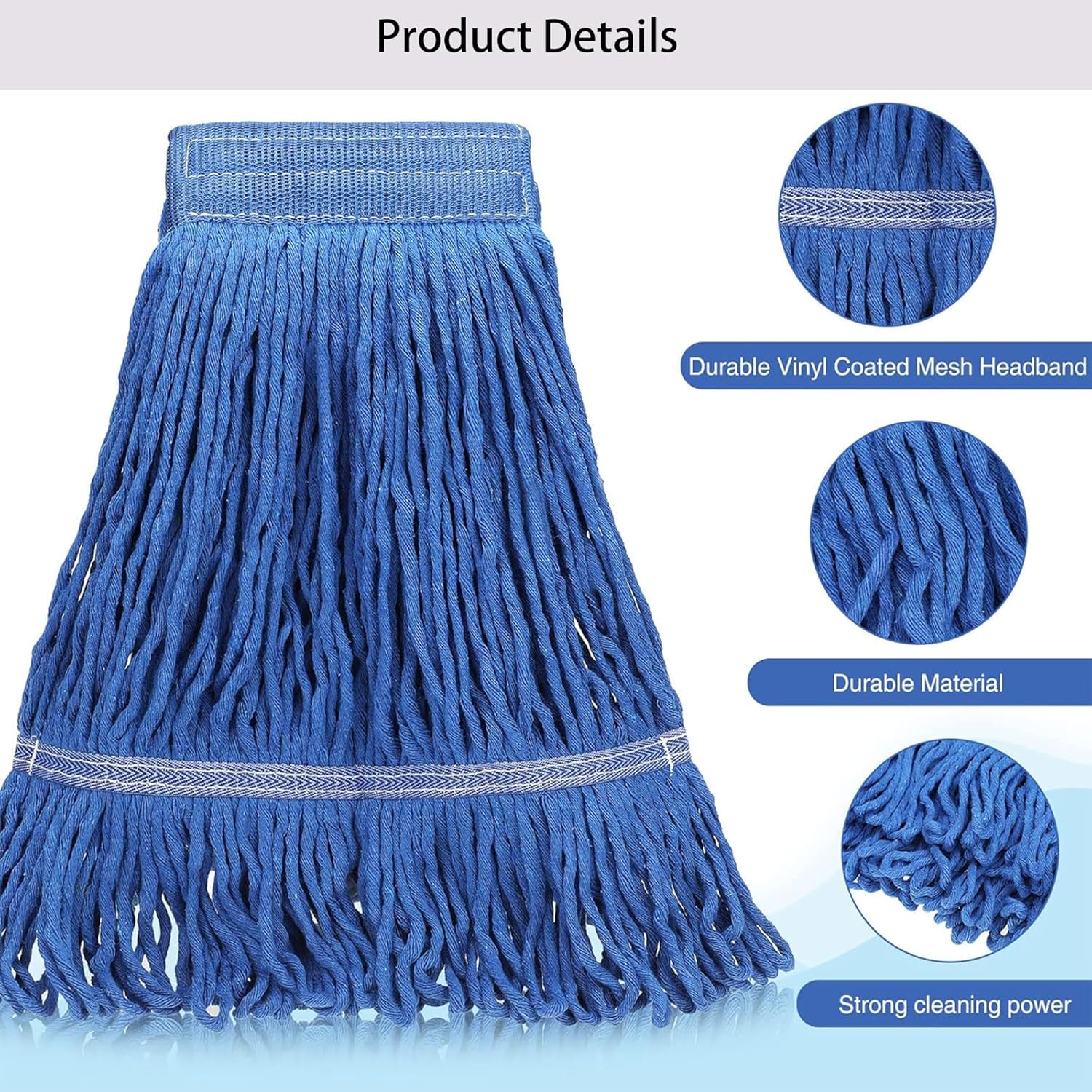 10 PCS Heavy Duty Blue Mop Head Refills