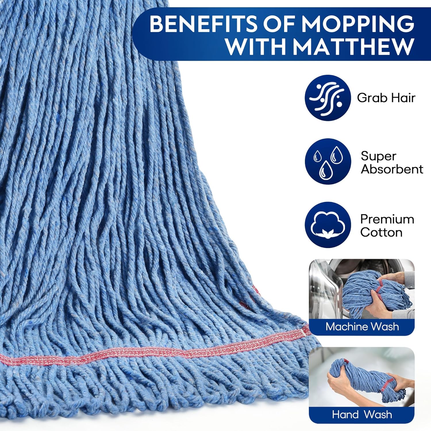 L Luke Supply Matthew 20oz Mop Head Replacement Pack of 6
