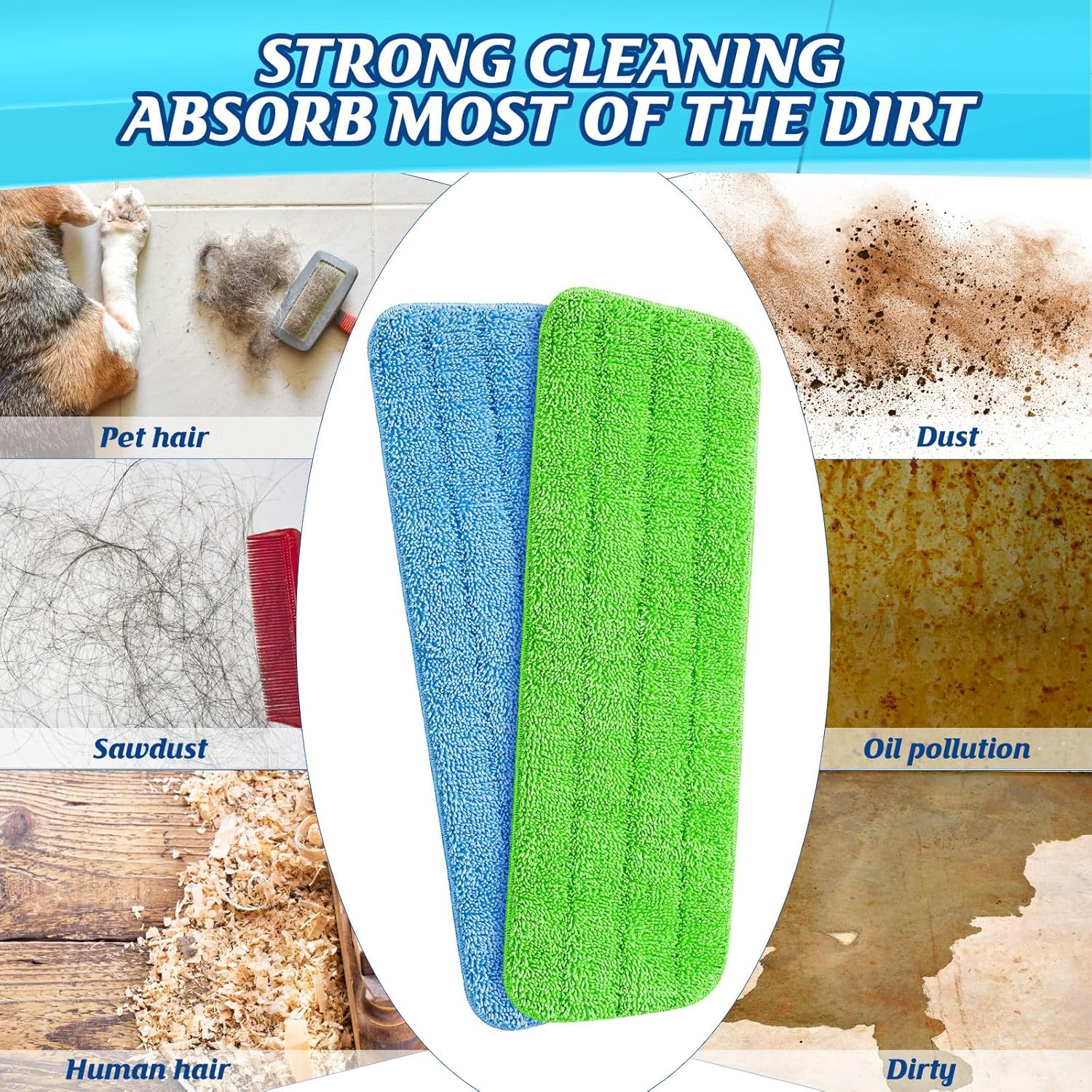 LOYIM 40 Pack Microfiber Mop Pads Replacement Heads 1