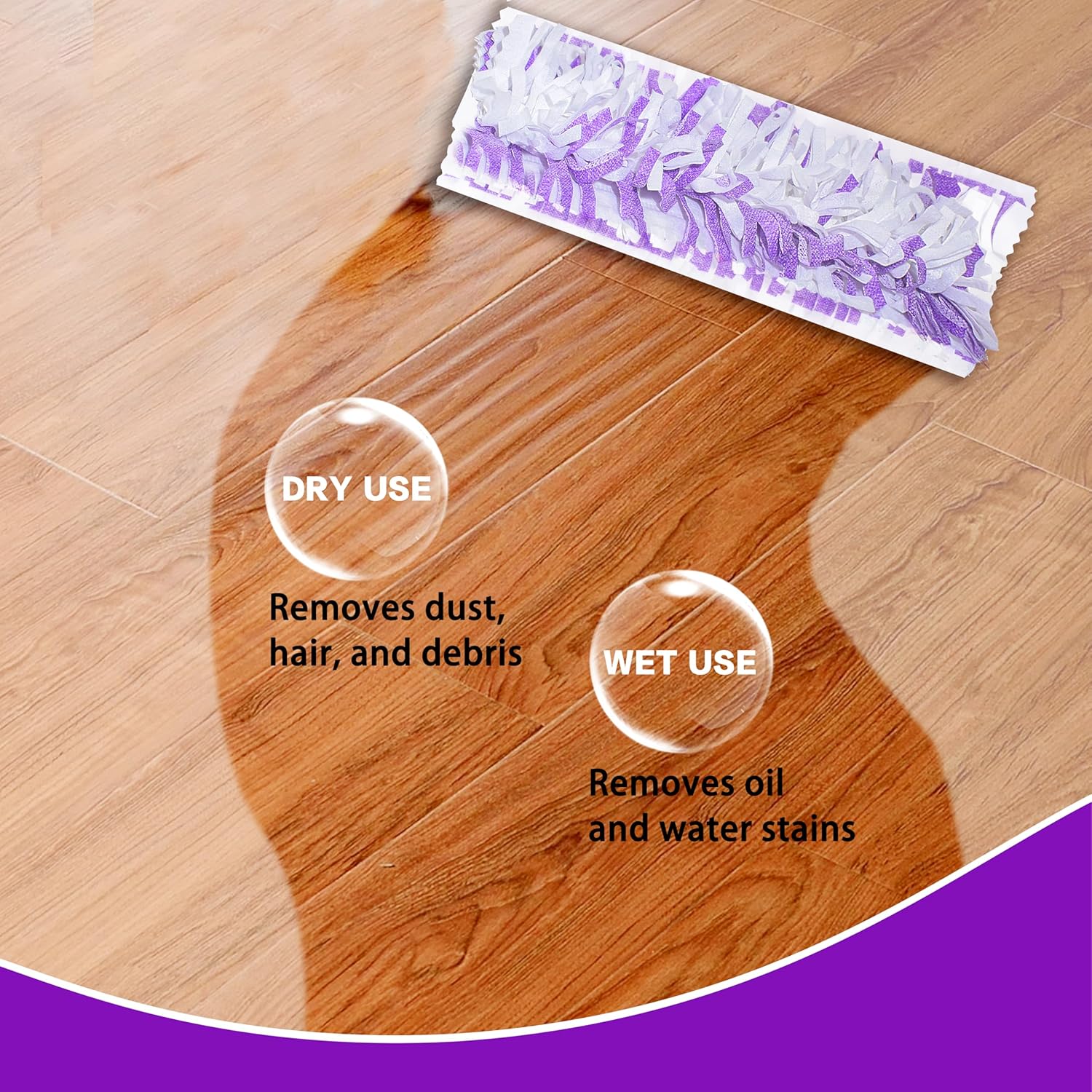 Disposable Mopping Pad Refills for PowerMop 20-Pack Purple