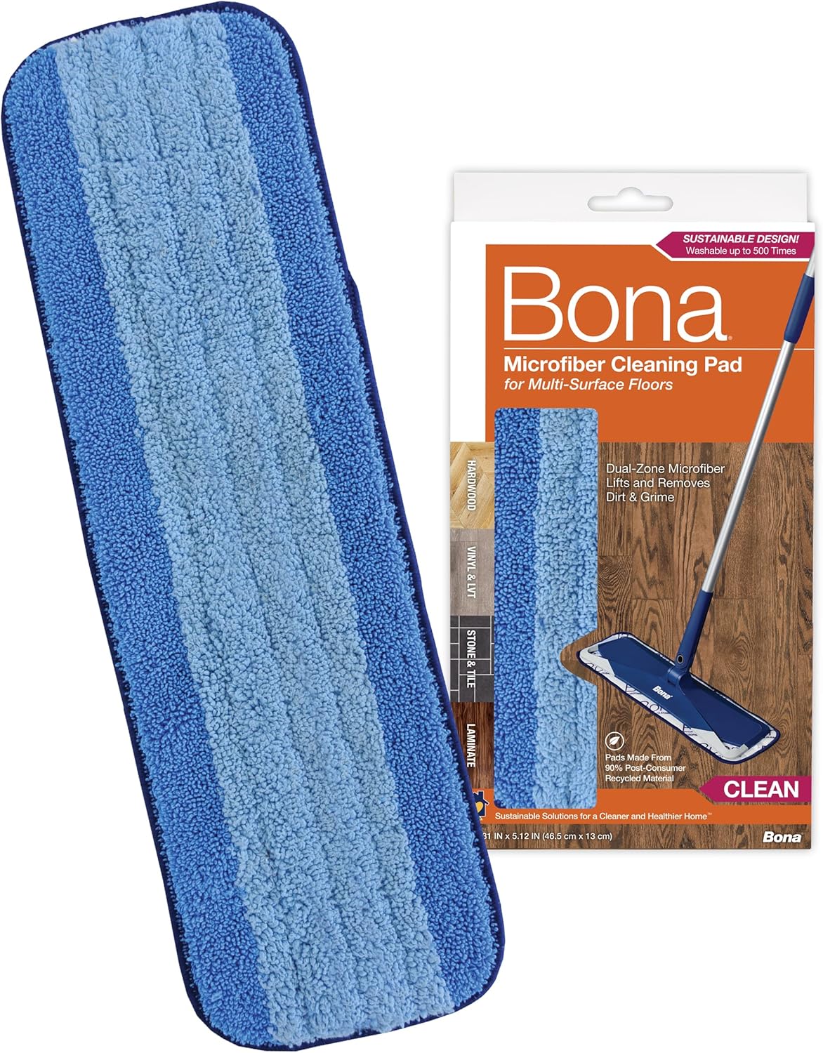 Bona Microfiber Cleaning Pad 1 Pack Blue