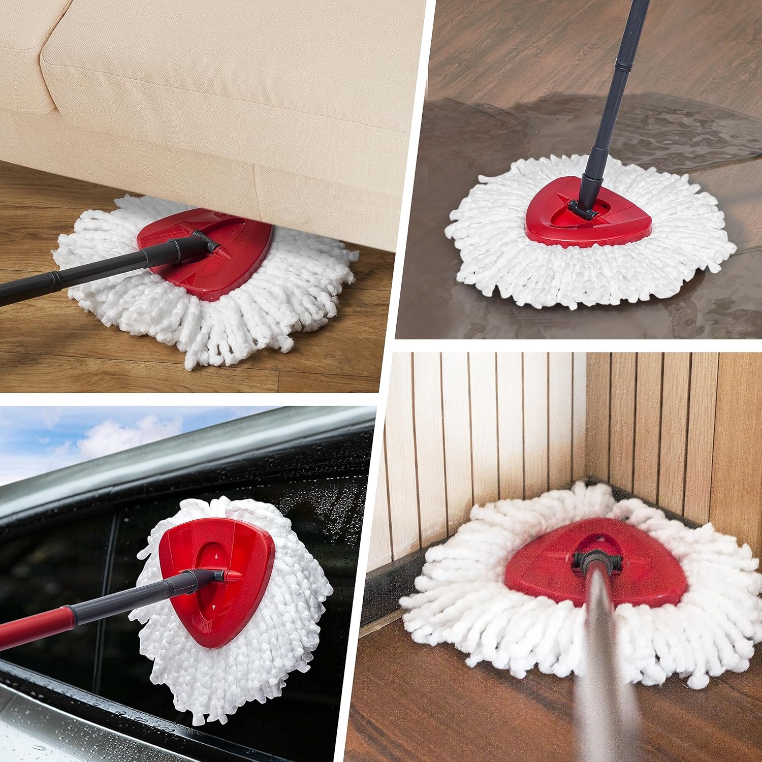 BRENSTEN Spin Mop Refill 4-Pack for O-Cedar Easy Wring 1