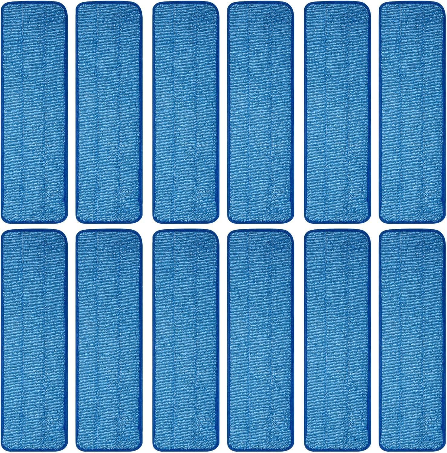 12 Pack Microfiber Mop Pads for 16-18 Inch Frames