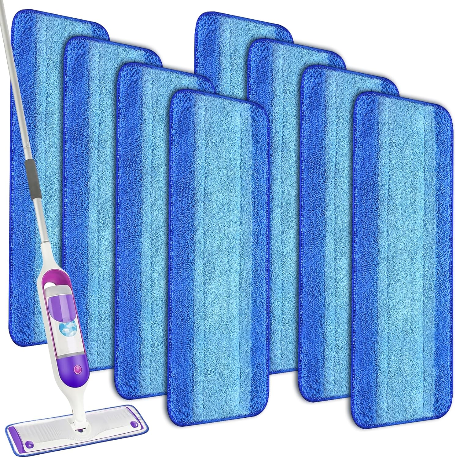 Gazeer 8-Pack Reusable Mop Pads for Swiffer PowerMop