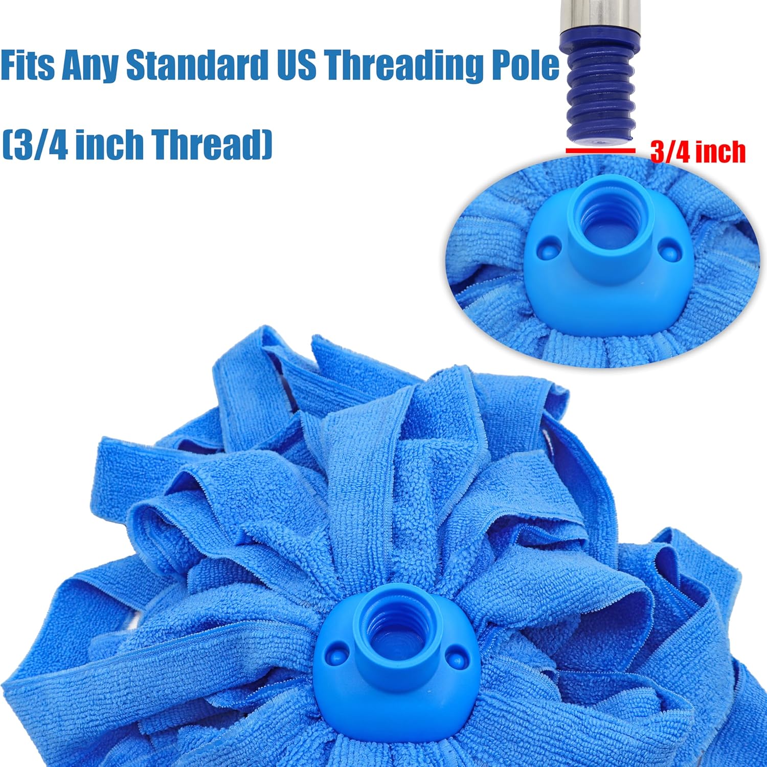 EaseYourDay Microfiber Mop Refill Blue 2pcs