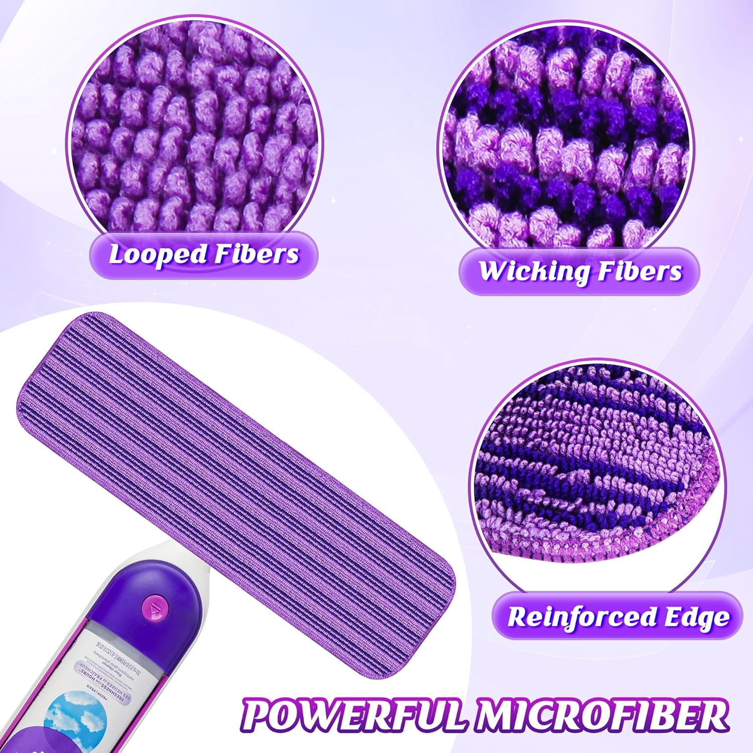 9 Pack Reusable PowerMop Pads for Swiffer Compatible