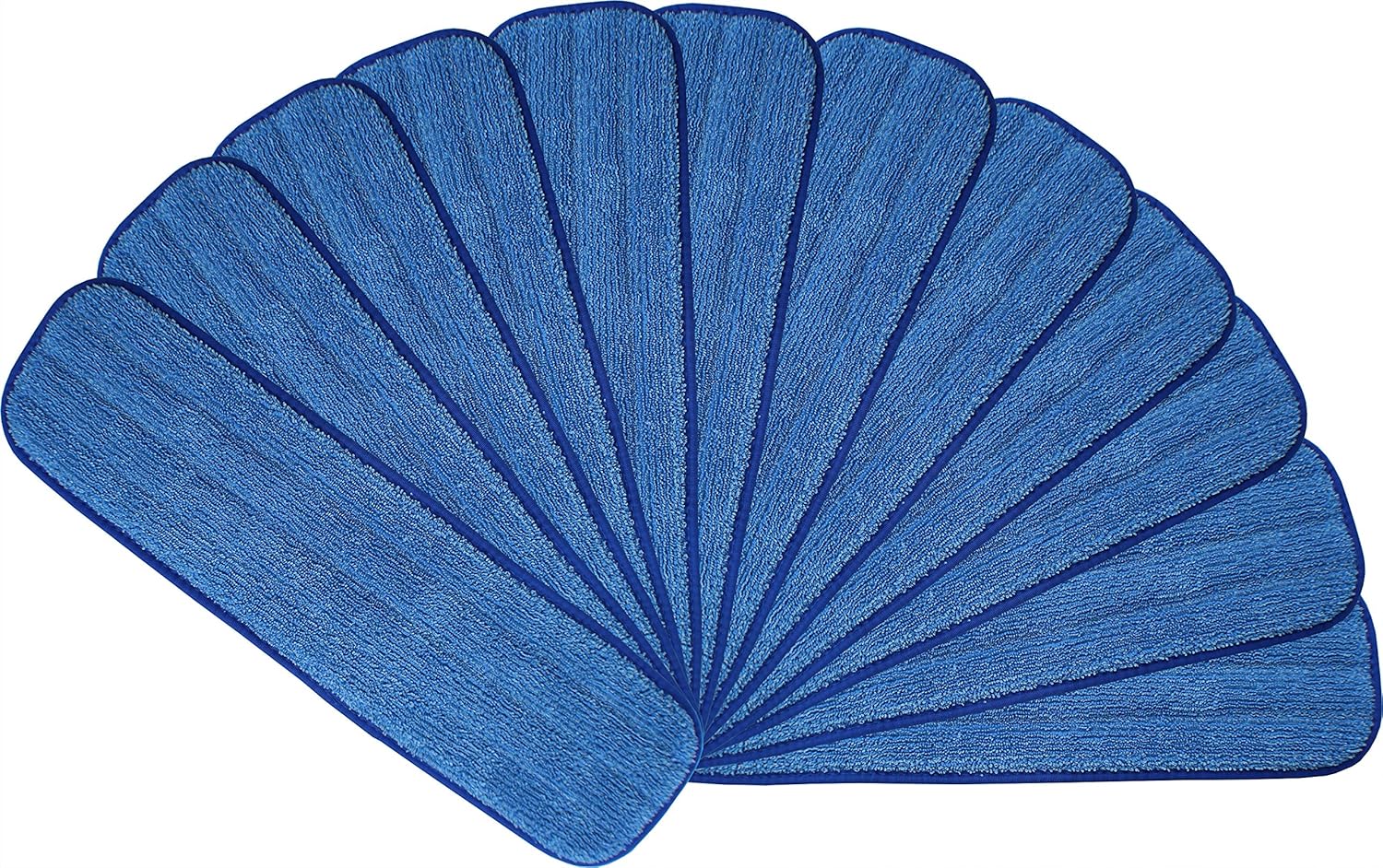 12-Pack Microfiber Mop Pads - Hook Loop Launderable WetDry