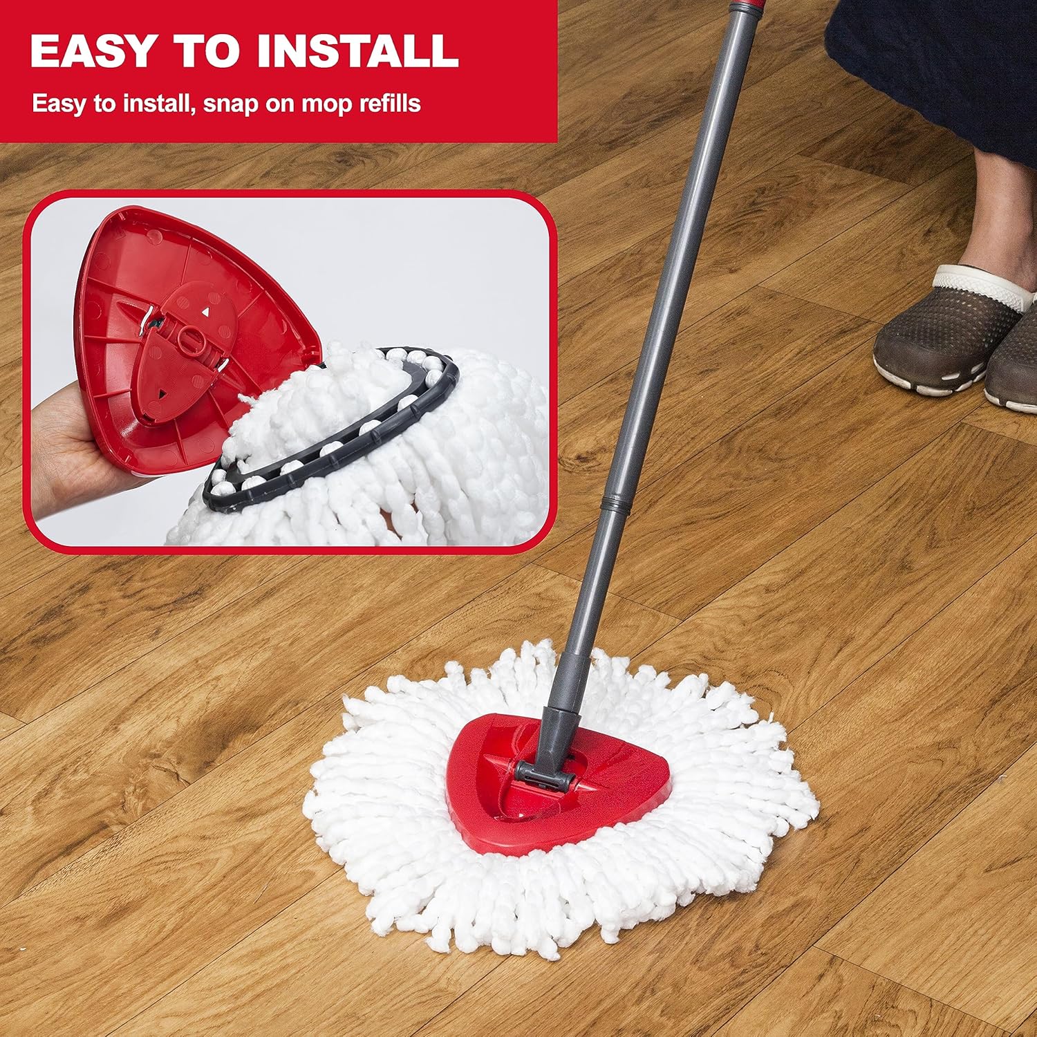 BRENSTEN Spin Mop Refill 4-Pack for O-Cedar Easy Wring 1